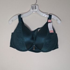Cacique Lace-Accent Full Coverage Bra - Dark Teal